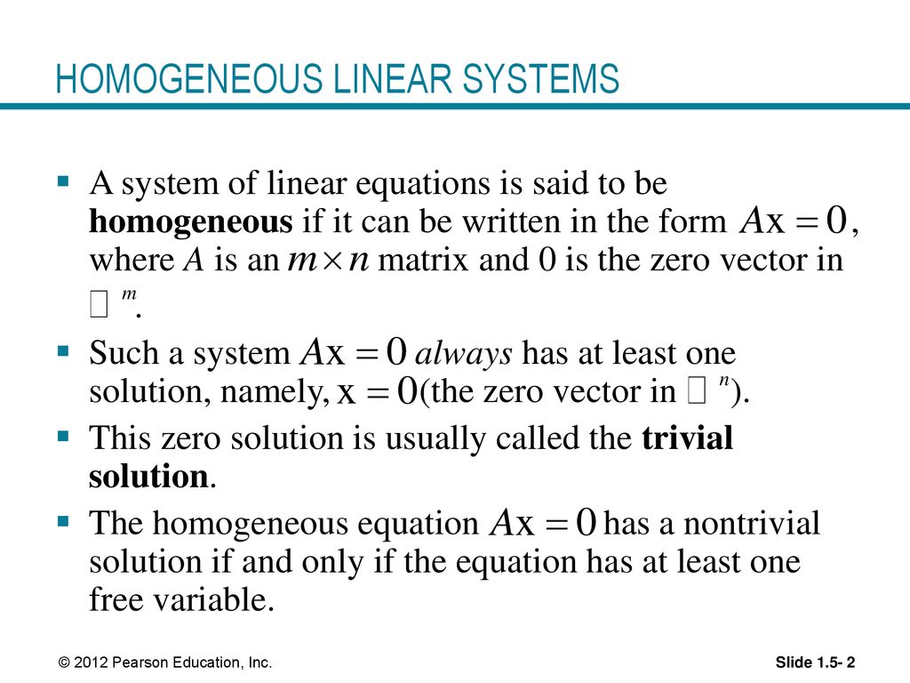 trivial solution in linear algebra